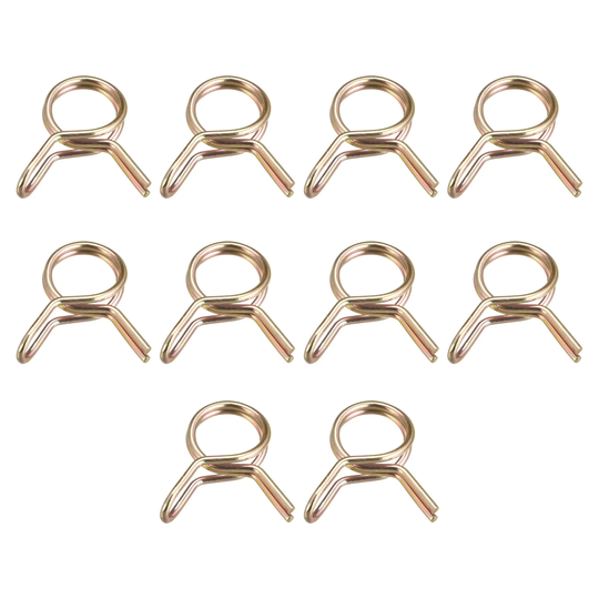 Double Wire Spring Hose Clamp, 10pcs 65Mn Steel 6mm Clips, Color Zinc Plated - Color Zinc