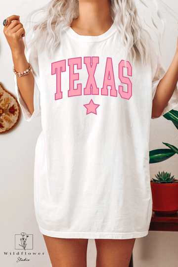 Texas Comfort Colors Shirt, Oversized Women Tshirt, State Texans Gifts, University Shirt, Retro Shirt