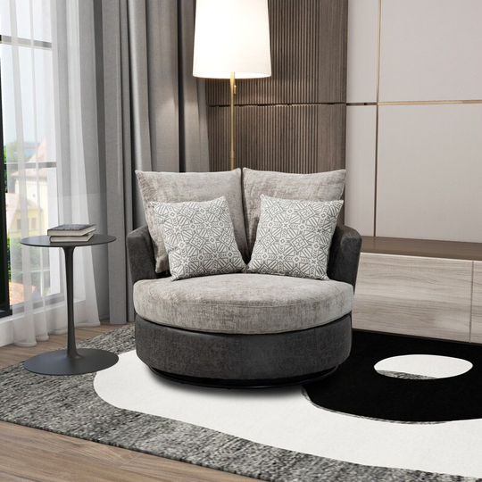 Modern Oversized Arm Chair Cozy Club Chair w/4 Pillows for Bedroom