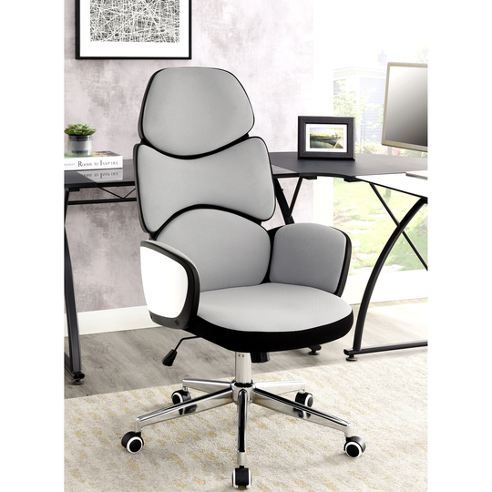 Modern Sleek High Back Executive Adjustable Light Grey Fabric Office Chair