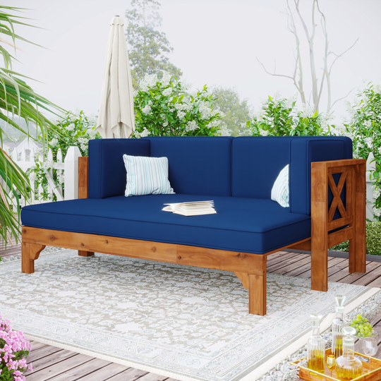 Outdoor Patio Extendable Wooden Sectional Sofa