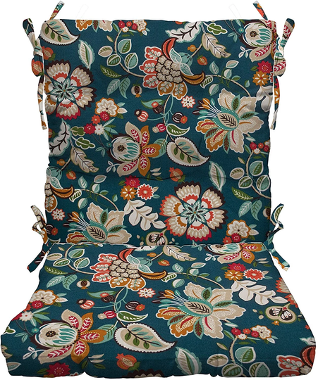 Rsh Décor Indoor Outdoor Tufted High Back Chair Cushion - Telfair Peacock Blue