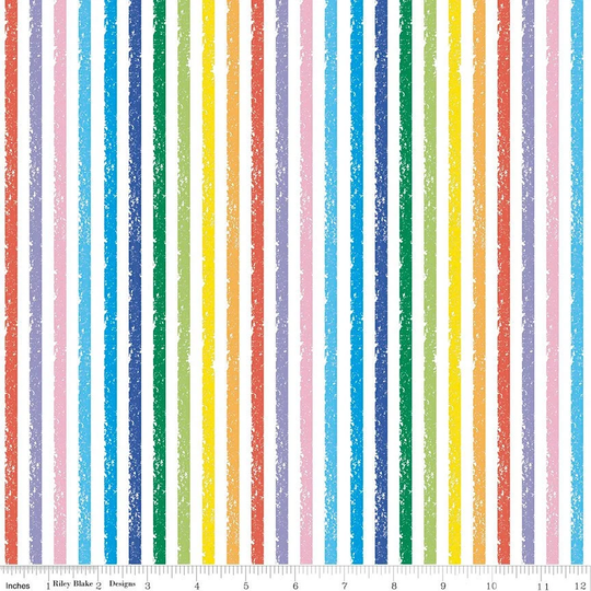 Crayola Stripe in Color Multi C685-Multi Coordinates With Colorful Friends Line By Riley Blake Fabrics