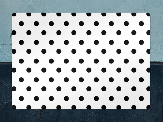 Polka Dot Chair Mat, Black Vinyl Floor White Protective Geometric Splat Pad, Office Room Rug, Gift Idea, Splash Mat