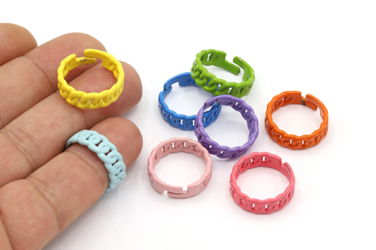 Inner Size 17mm Colored Rings Ring Settings, Round Loop Rings, Open Colorful - Ts228