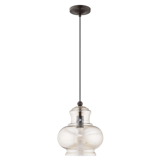 Livex Lighting Art Glass 1-Light Perfume Bottle Mini Pendant - 9.88"Dia. x 13.5"-90"Adj. H - 9.88"Dia. x 13.5"-90"Adj. H