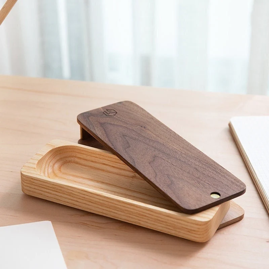 Rotating Walnut Pencil Case, Wood Pen Box, Wood Box, Graduation Gift, Desktop Holder