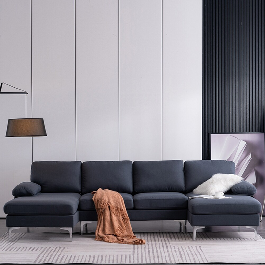 U-Shaped Sectional Sofa with Cushions and Two Chaise