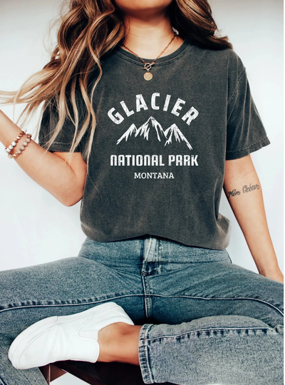 National Park Shirt - Comfort Colors Glacier Montana Tshirt Hiking