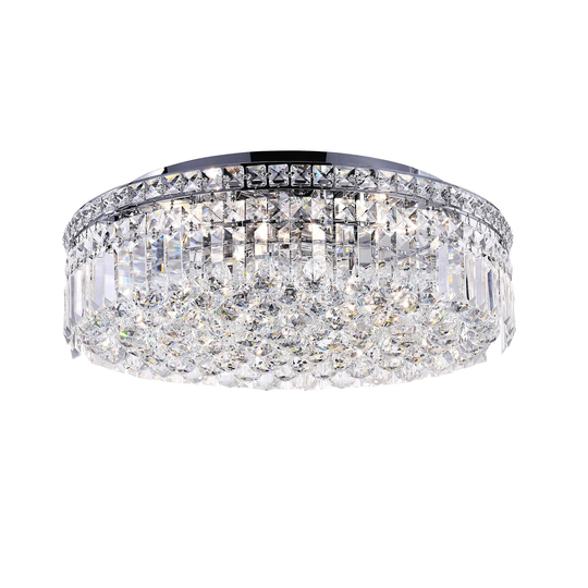 Guisseppe Lighting R Eight Light Flush Mount Colosseum Chrome - Exact Size