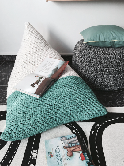 Modern Knitted Bean Bag Chair, Large Children's Lounger, Comfy Kids Floor Seat, Cozy Eco Friendly Home Decor