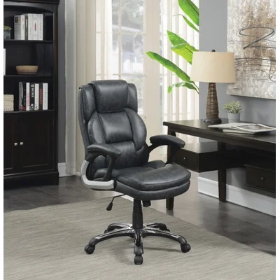 Gabel Adjustable Height Office Chair With Padded Arm Grey And Black By Coaster