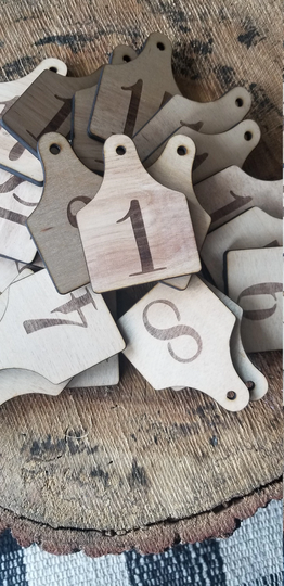 Cattle Tag Table Numbers //Rustic Wooden Number // Farmhouse Style Wedding Tags