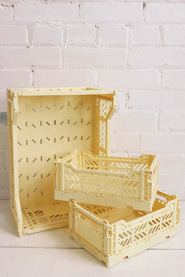 Foldable Storage Crates - Soft Yellow 2 Sizes Available