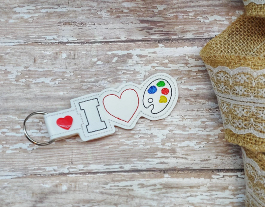 I Love Art Key Chain/Fob Zipper Pull