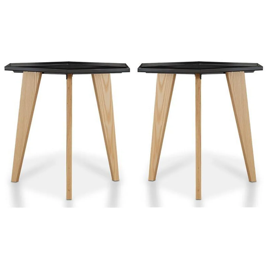 Modern Chic Metal Tray-Top End Table in Black - Set of 2 - 54 x 84