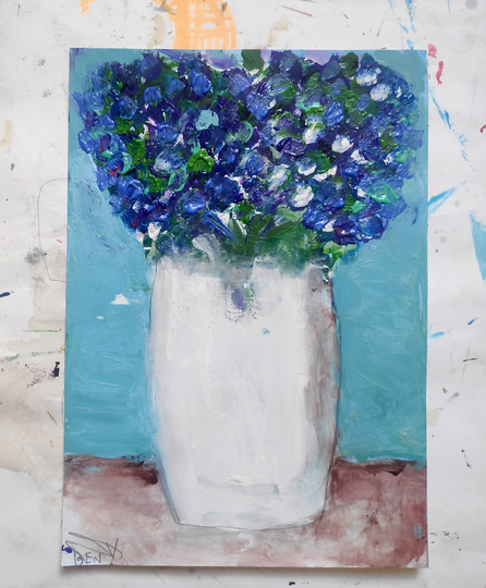 Colorful Floral Art Painting Gift For Her Bright Impressionism Art Colorful Paper Flowers Interior Painting Rainbow Flowers