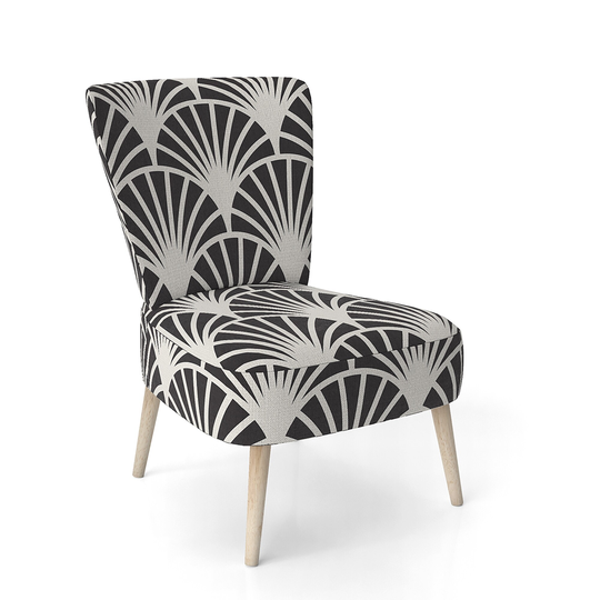 Designart 'Retro Deco Waves I' Upholstered Mid-Century Accent Chair