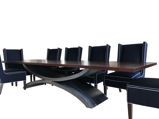 Large Dining Table | Long Metal Base