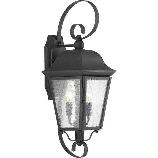 Kiawah Two-light Black Aluminum Medium Wall Lantern