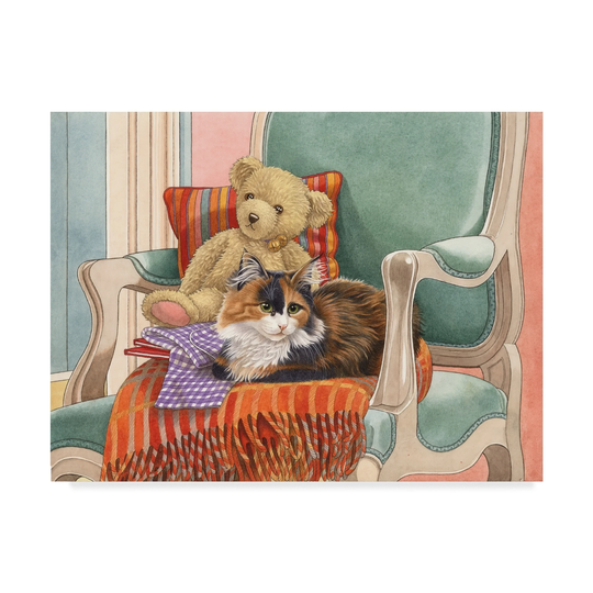 Francien Van Westering 'Cat and Teddy Bear' Canvas Art - Multi-color