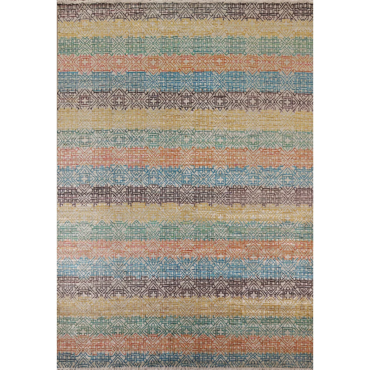 Colorful Abstract Oriental Area Rug Handmade Wool Carpet - 8'1" x 10'4"