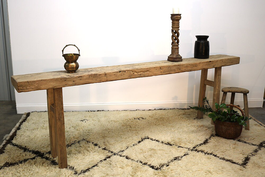 Vintage Rustic Elm Console Table