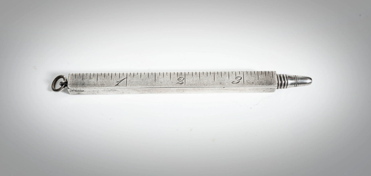 sterling 12" Ruler Telescoping Mechanical Pencil For Chatelaine 1897 Patent