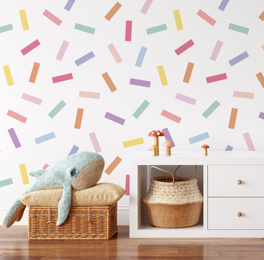 Strips Wall Sticker, Color Strips Decal, Funny Stickers, Geometric Wall Decal, Stickers, Colorful Decal