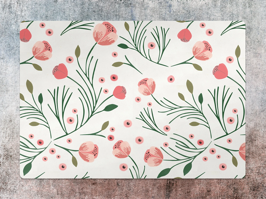 Vintage Peony Chair Mat, Pink Protective Green Splat Floral Vinyl Floor Office Decor, Decorative Housewarming Gift