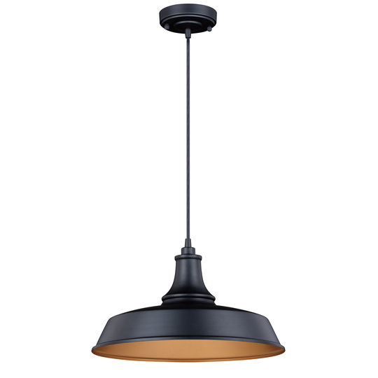 Dorado Bronze Outdoor Farmhouse Pendant Ceiling Light - 15-in W x 8.5-in H x 15-in D