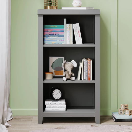 Bookcase Storage Cabinet,3-Tier,Multi-purpose Storage Cabinet,Gray
