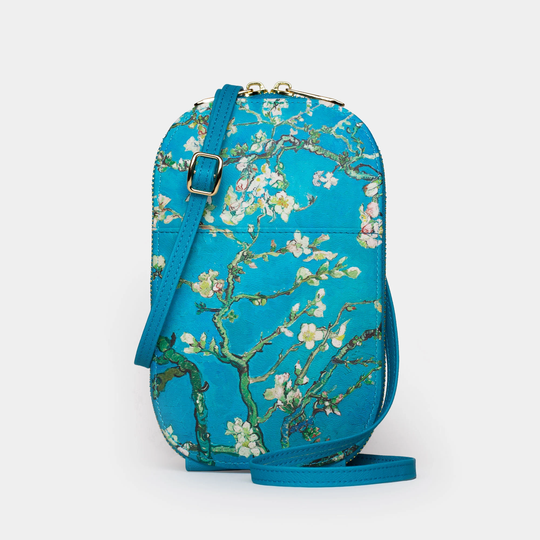 Van Gogh Almond Blossoms Crossbody Bag, Adjustable Strap Small Purse, Vegan Leather Phone Classic Art Bag