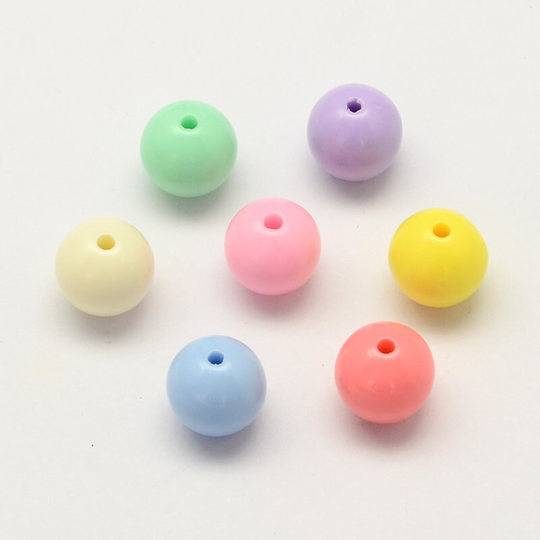 6mm Colorful Beads For Kids Jewelry Making Acrylic Candy Color Round Bracelets Necklace Spacer Mixed
