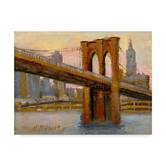 Hall Groat Ii 'Brooklyn Bridge Water' Canvas Art - Multi-color