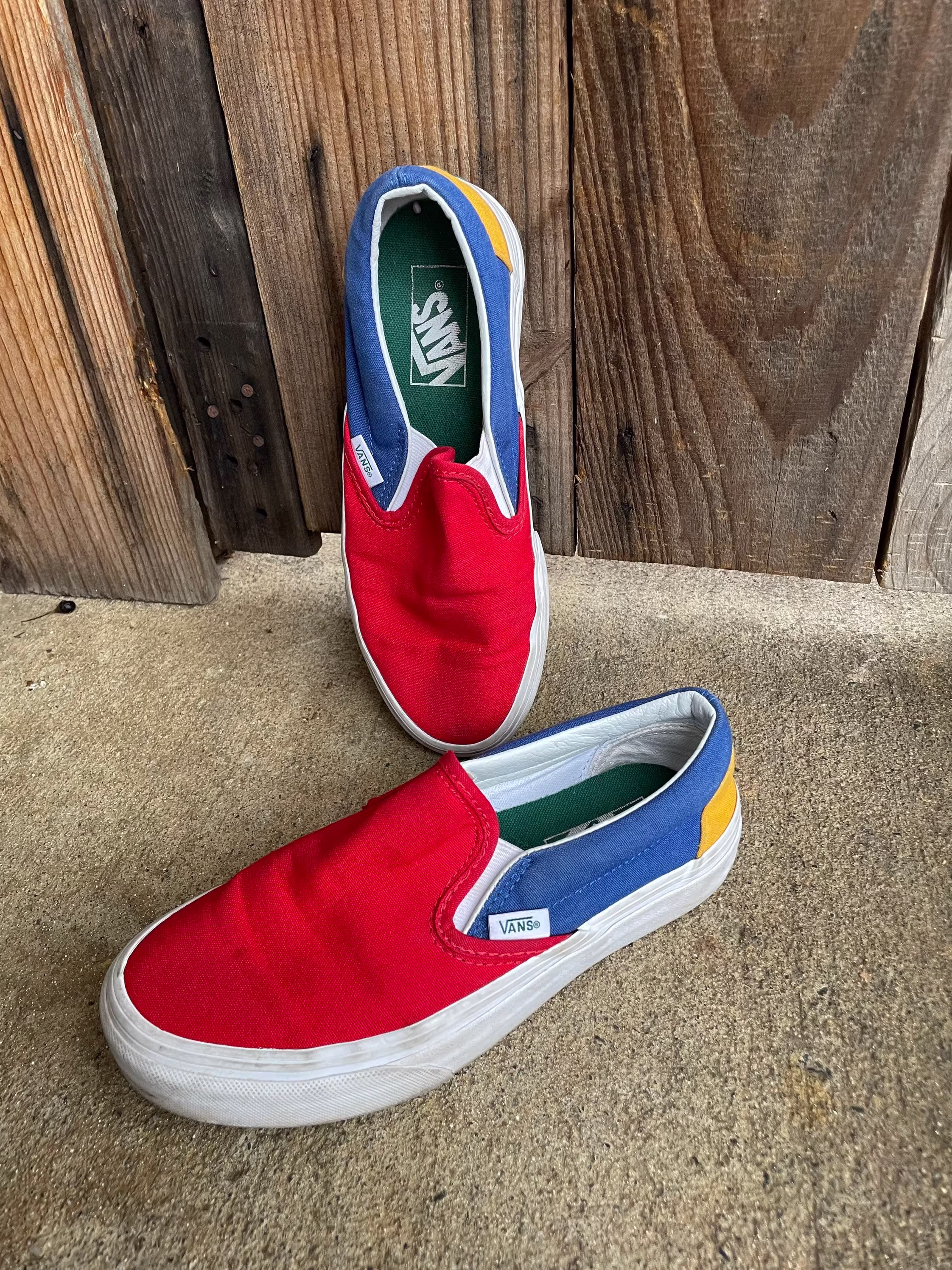Vans Color Block Slip Ons, Size Mens 4.5/Womens 6.0