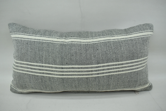 Sofa Pillow, Living Room Cover, Black Striped Double Sided Home Decor 8x16 Inches Mn20x40-280