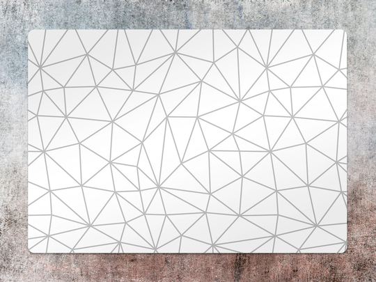Scandinavian Chair Mat, Gray Protective White Splat Geometric Vinyl Floor Pad, Flooring, Kids Room Decor