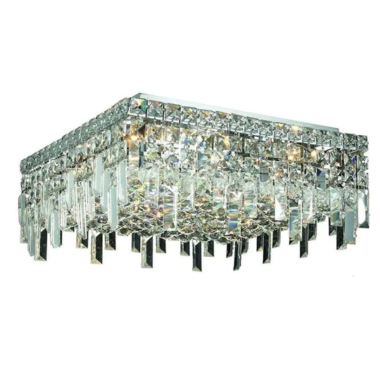 Elegant Lighting 16-inch 6-light Chrome Royal Cut Crystal Clear Flush Mount