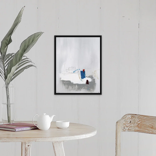 "Across the Block IX" Black Float Frame Canvas Art