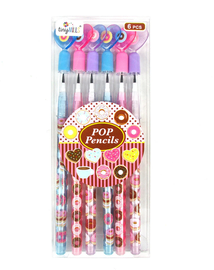6 Pcs Donut Multi Point Pencils