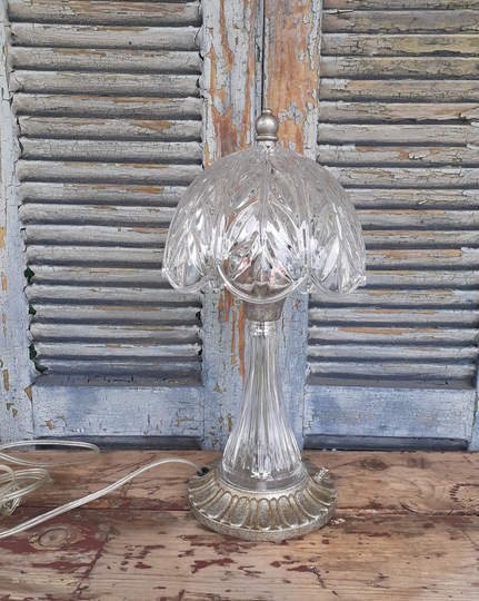 Crystal Table Lamp Desk Pressed Glass Electric Clear