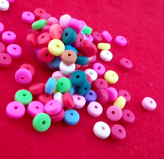 Small Rubber Colorful Beads, Multicolored Acrylic Beads, Acrylic Beads Color Mix, Colorful Bead Mix, 7 Mm