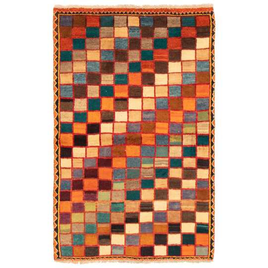 ECARPETGALLERY Hand-knotted Kashkuli Gabbeh Multi Color Wool Rug - 3'10 x 6'2