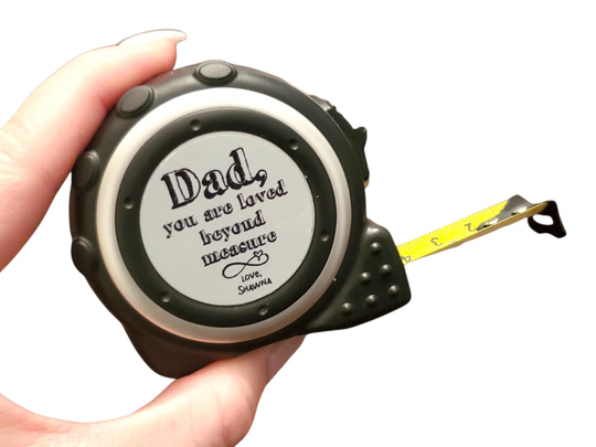 Custom Tape Measure, Gifts For Him, 16 Foot Personalized Measuring Tape, Custom Father's Day Gifts, Tools Dad, Loved Beyond Measure
