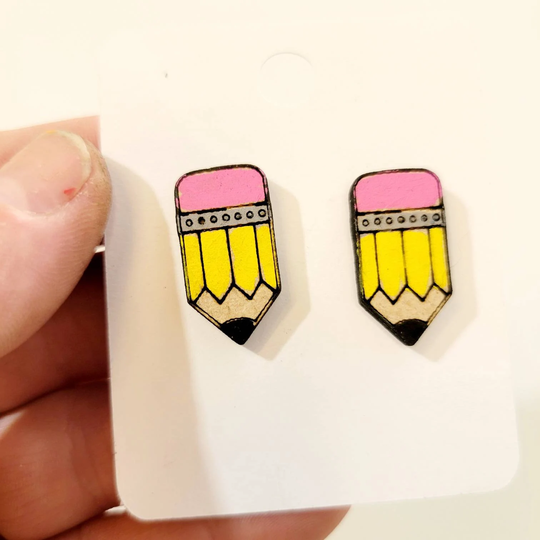 Adorable Pencil Stud Earrings