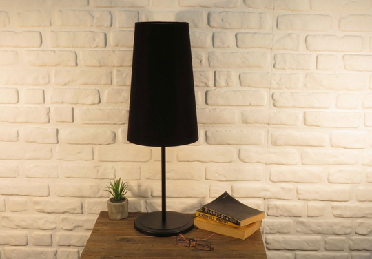 Handmade Table Lamp With Drum Lampshade Made From Metal & Fabric For Every Home Or Office, Different Colors Of The Lampshades