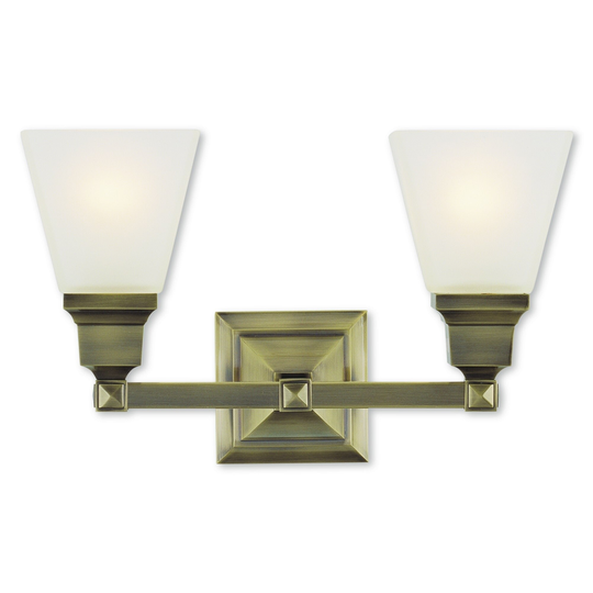 Livex Lighting Mission Antique Brass Two-light Bath Light