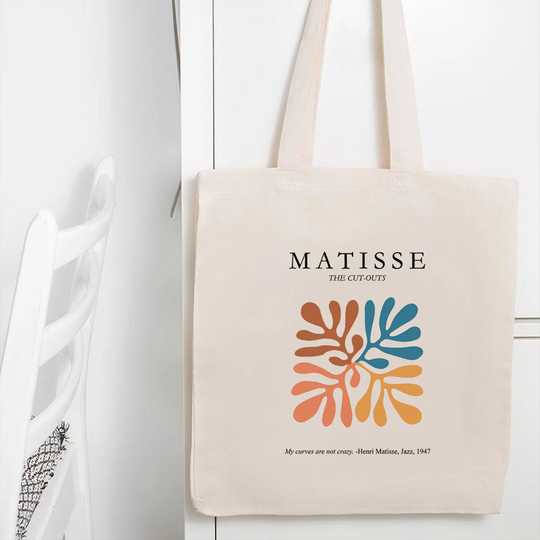 Mzshop - 100% Cotton Tote Bag Matisse Color Jazz Art Lover Artist Shopping Environment Friendly