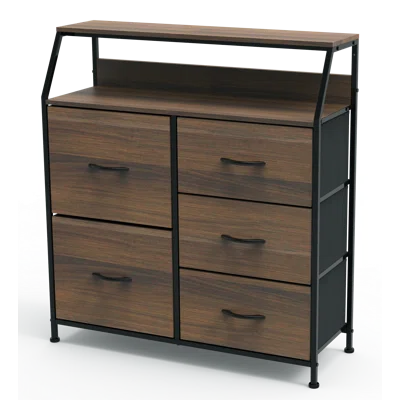 Clovis 5 Drawer Storage Chest - Rustic Finish